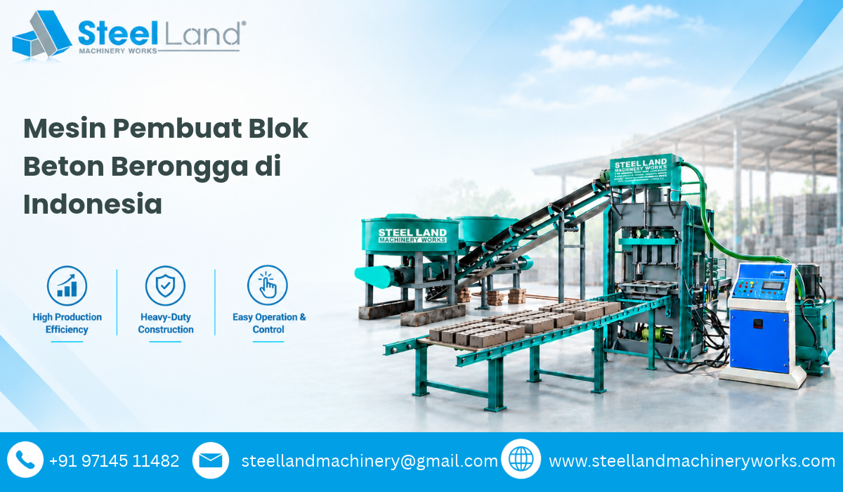 Mesin Pembuat Blok Beton Berongga di Indonesia